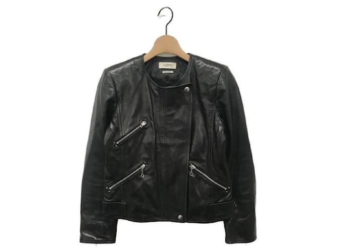 ISABEL MARANT ETOILE Black Leather Jacket ref.968877 - Joli