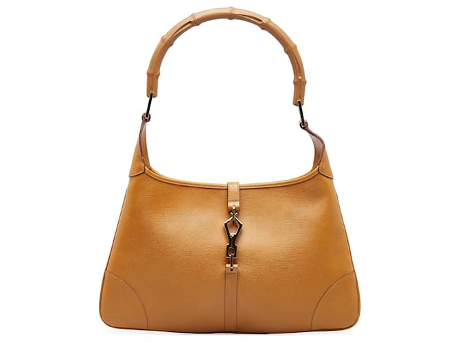 Gucci Brown Bamboo Jackie Shoulder Bag Light brown Leather Pony