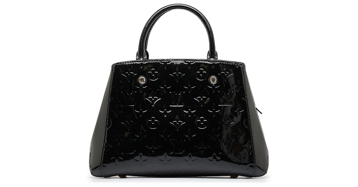 Louis Vuitton Black Monogram Vernis Montaigne BB Leather Patent leather  ref.970173 - Joli Closet