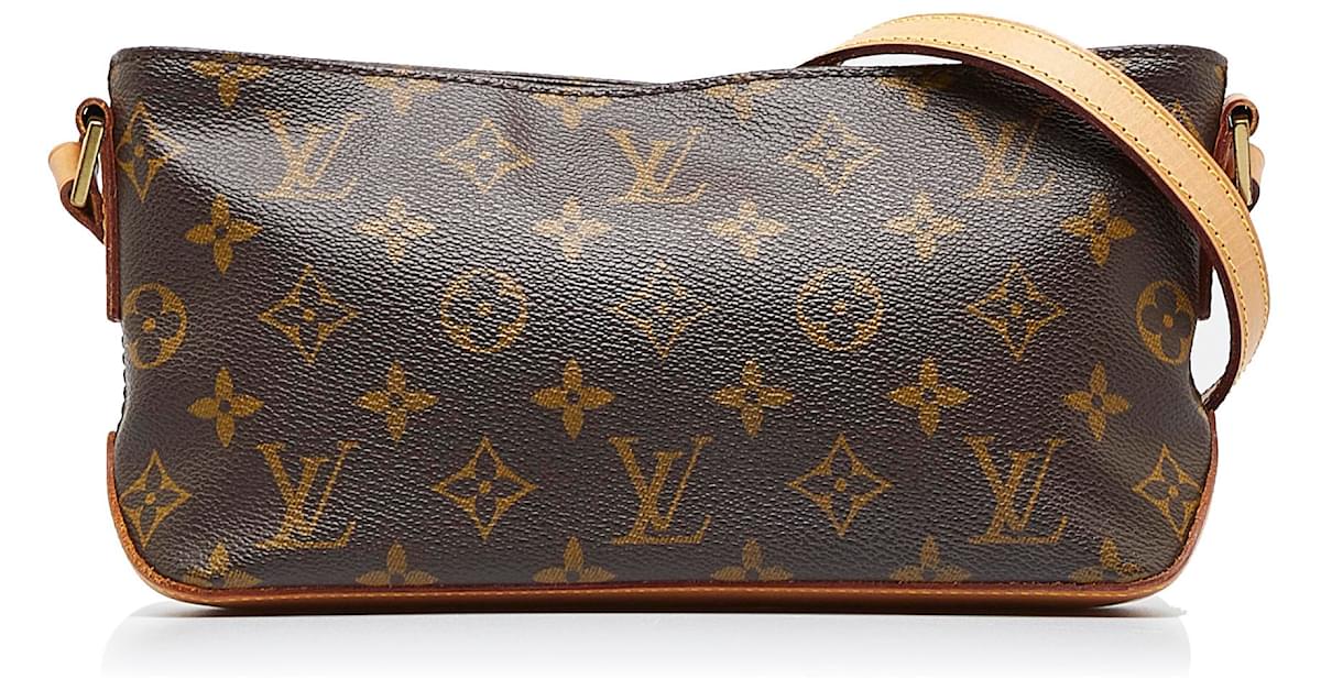 Louis Vuitton Brown Monogram Trotteur Leather Cloth ref.971045 - Joli Closet