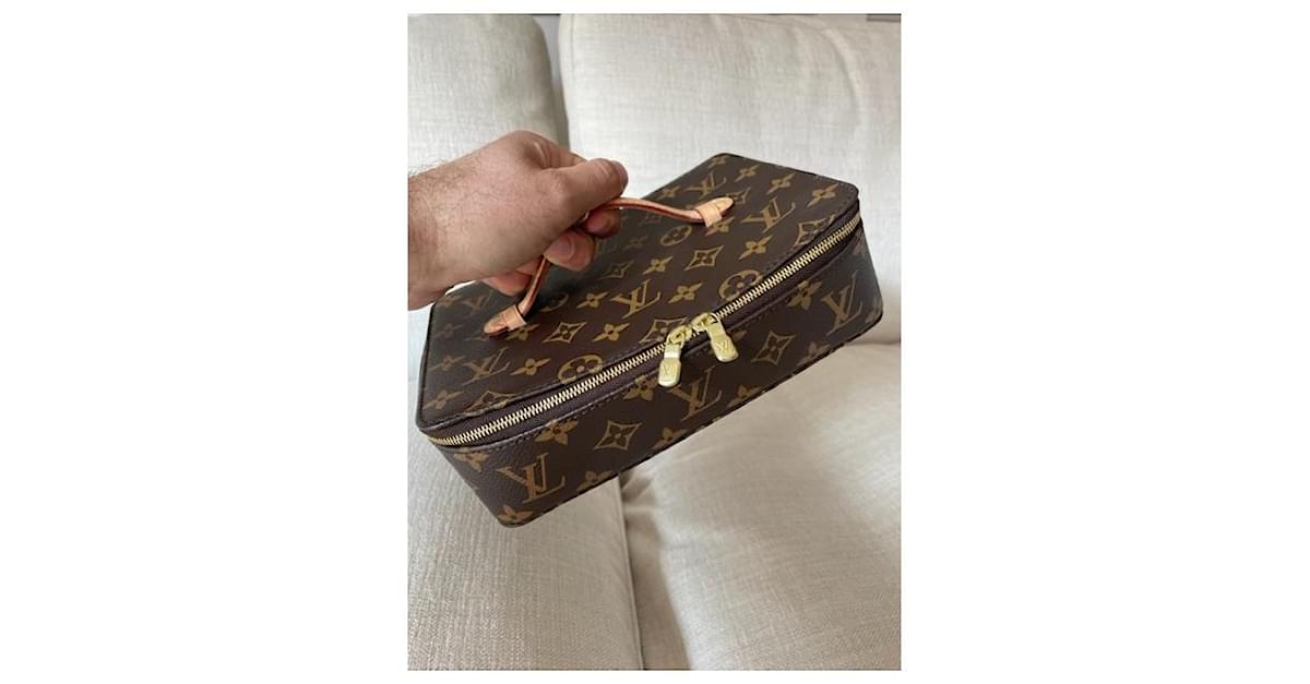 Louis Vuitton Monogram Canvas Nice Train Case Beauty Case Brown Cloth  ref.1063619 - Joli Closet