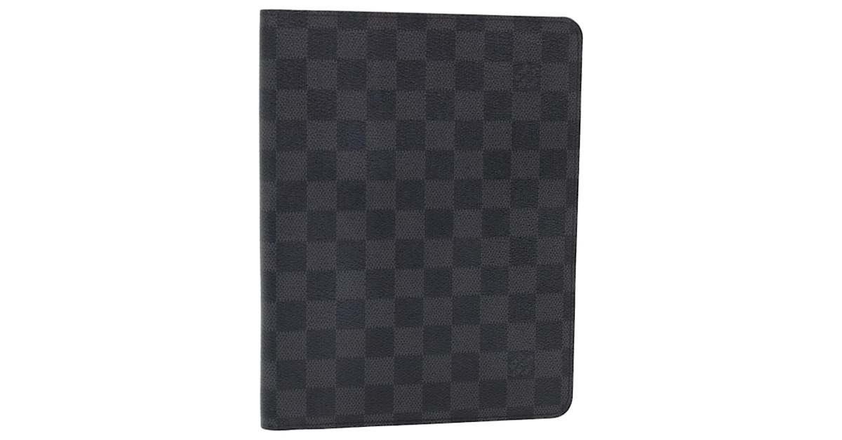 Louis Vuitton Desk Agenda Cover In Damier Graphite Canvas