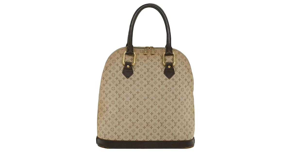 LOUIS VUITTON Monogram Mini Alma Haut Hand Bag Khaki M92203 LV Auth 44187