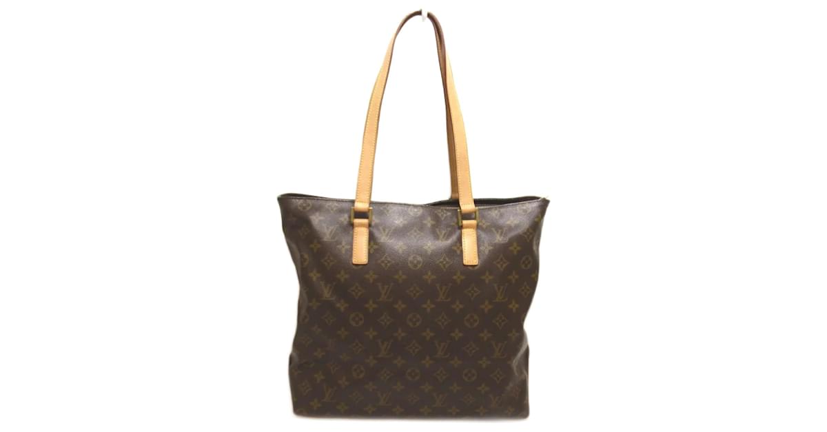 Louis Vuitton Womens Cabas Mezzo Brown Monogram Canvas M51151 Tote Handbag