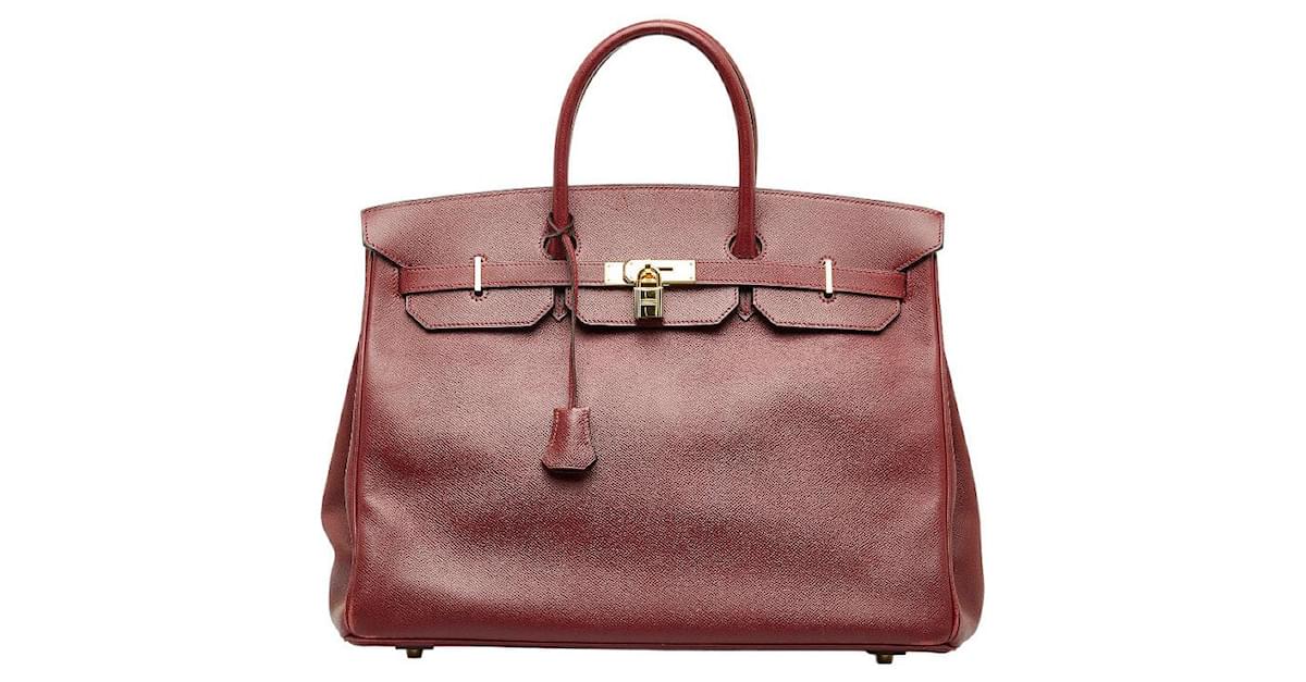 Hermès Courchevel Birkin 40 Red Leather Pony-style calfskin ref.1000833 -  Joli Closet