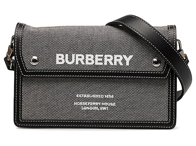 バッグ Burberry Burberry Check Jacquard Pocket Crossbody Bag | Black | FARFETCH