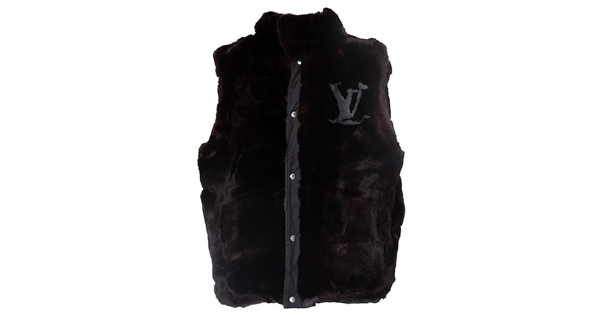 Louis Vuitton Louis Vuitton Damier Rabbit Fur Reversible Vest Size
