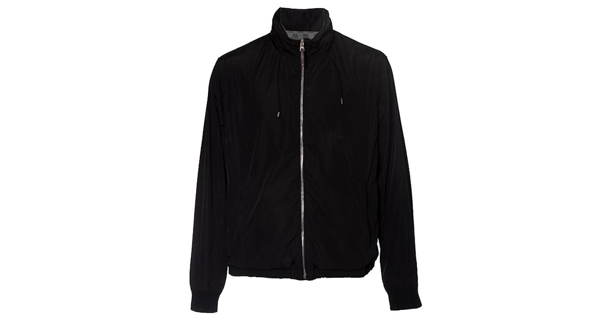 Louis Vuitton, Black windbreaker jacket Polyester ref.1002152