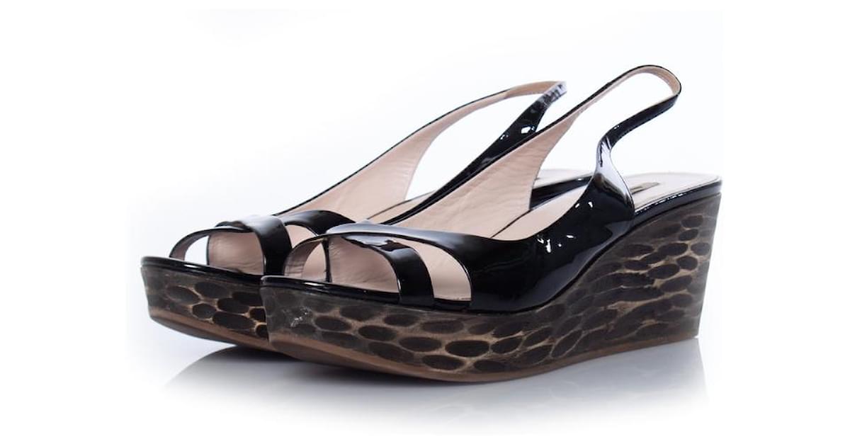 Miu miu discount wedge sandals