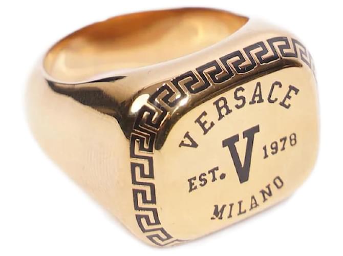 VERSACE ゴールド ロゴリング　13号 Logo ring in multicoloured - Versace | Mytheresa