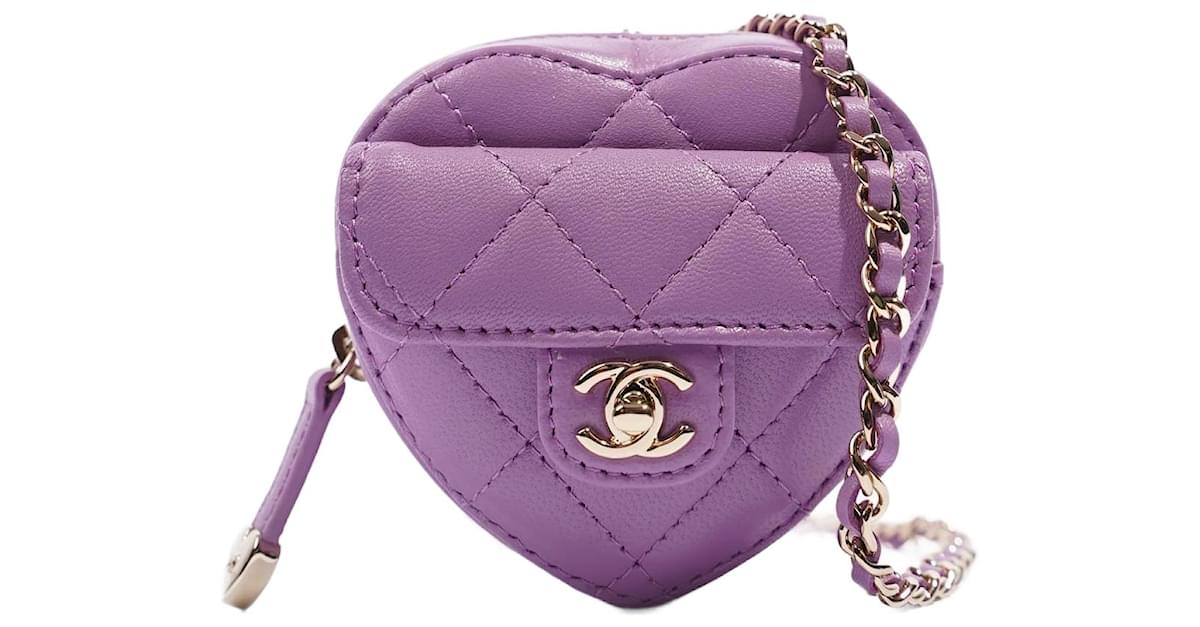 chanel heart bag purple