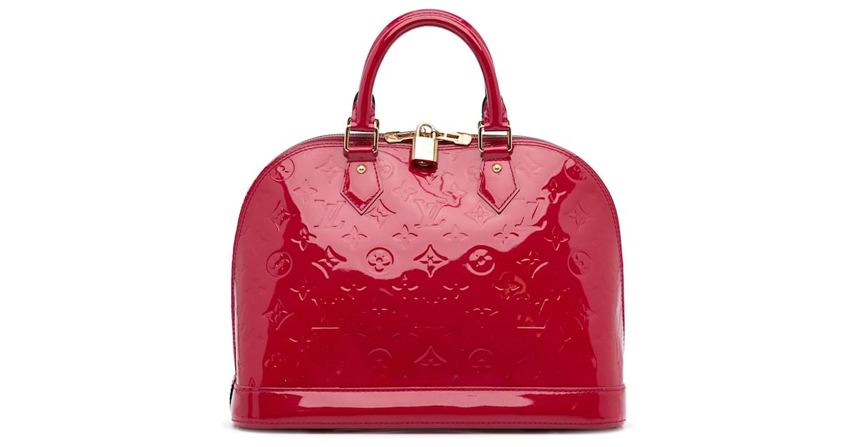 Louis Vuitton Red Monogram Vernis Alma PM Leather Patent leather