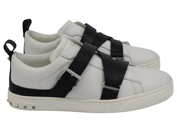 Valentino Garavani V-Punk Rockstud Accent Sneakers in White