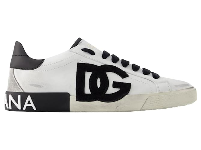【関税&送料込】Dolce&Gabbana White Black Portofino Sneakers 979176-1.jpg