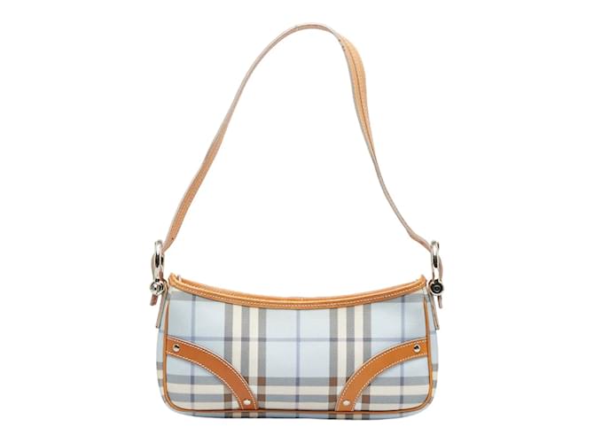 Burberry Nova Check Canvas Shoulder Bag T-04-02 Brown Cloth