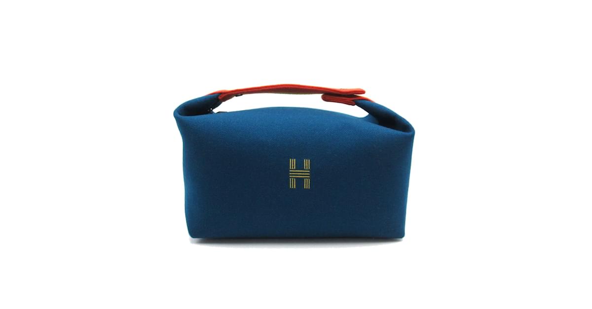 Hermes Bride-A-Brac Travel Case Toile GM Blue 178364126