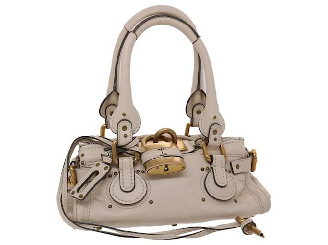 Chloé Chloe Paddington Shoulder Bag Leather Beige 01/08/51