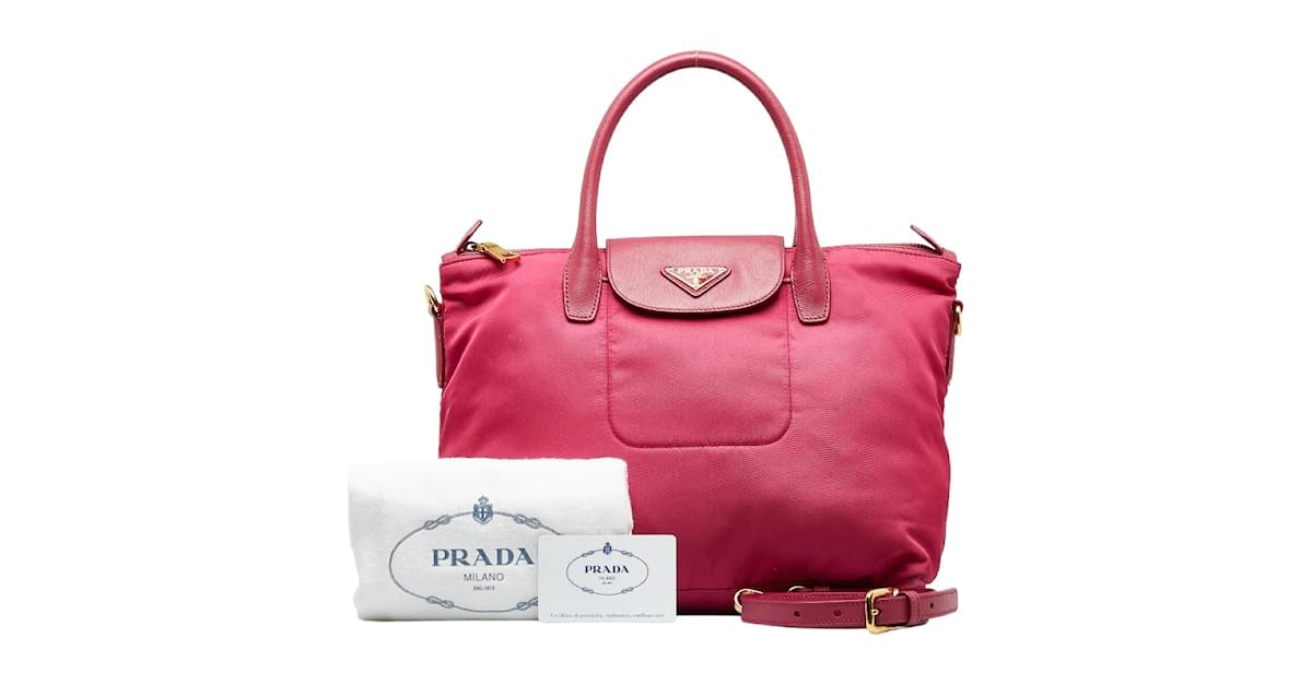 Prada, Bags, Hot Pink Prada Nylon Tessutto Pouchette