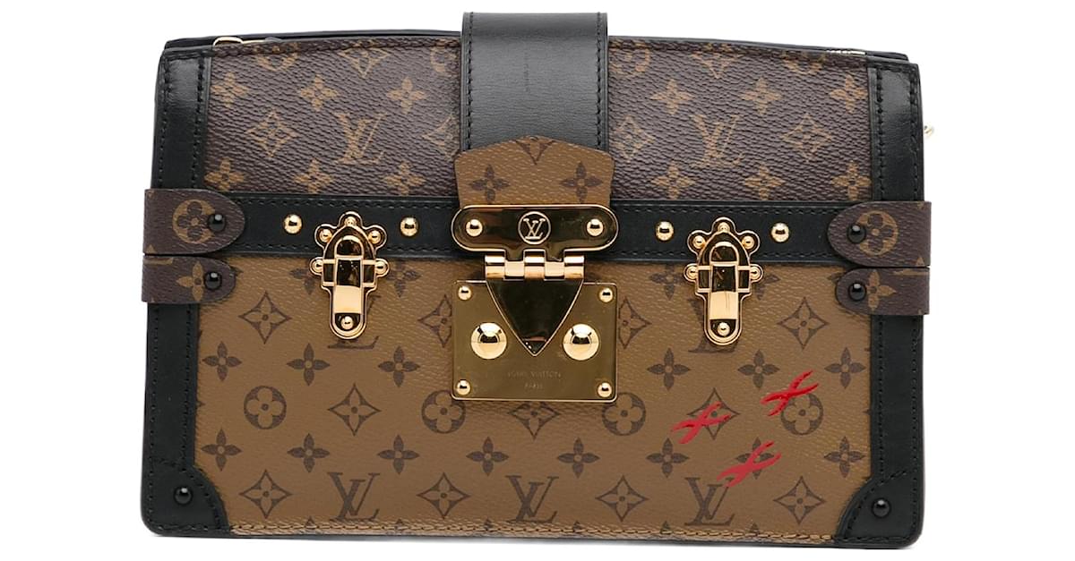 Pre-owned Louis Vuitton Pochette Trunk Cloth Crossbody Bag In Brown