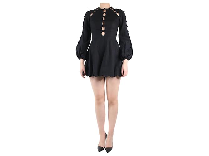 knee length dresses for ladies Zimmermann Burnout Sheath Dress Black
