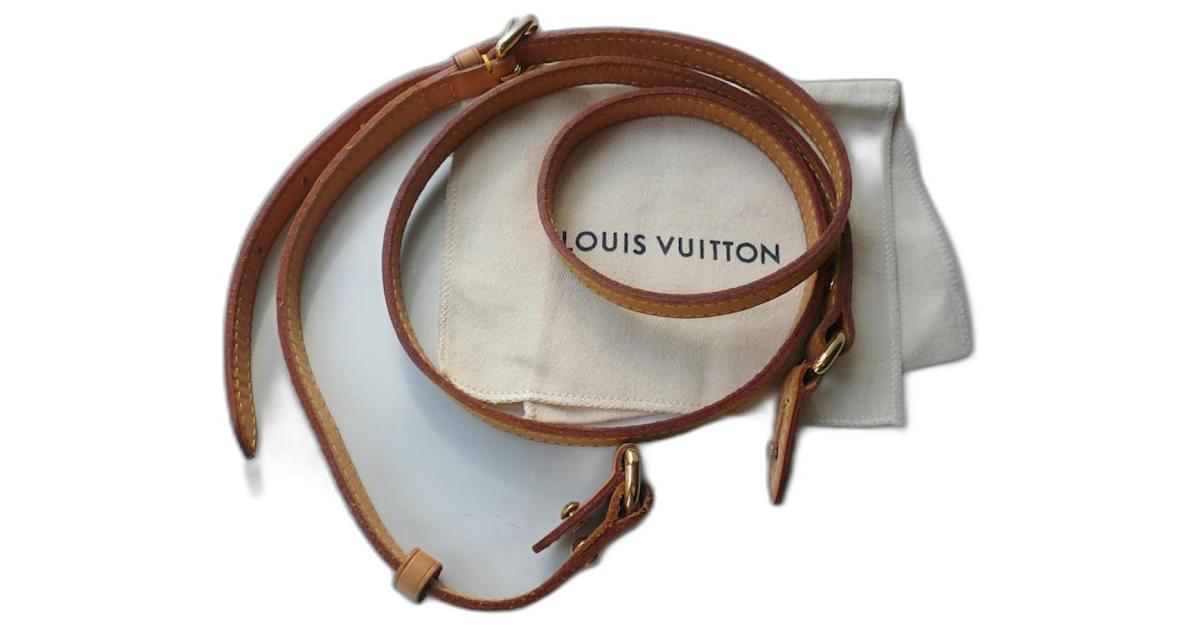 LOUIS VUITTON Correa ajustable de cuero dorado Estado casi nuevo Beige  ref.984370 - Joli Closet