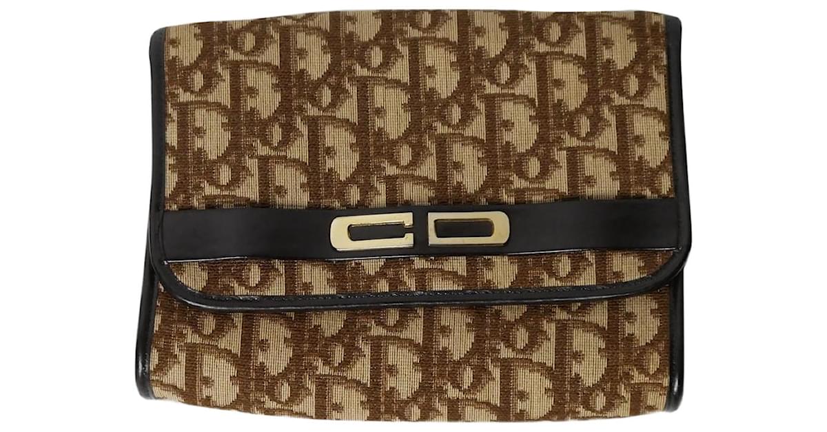 Christian Dior Vintage Trotter Oblique Monogram Print Clutch Bag