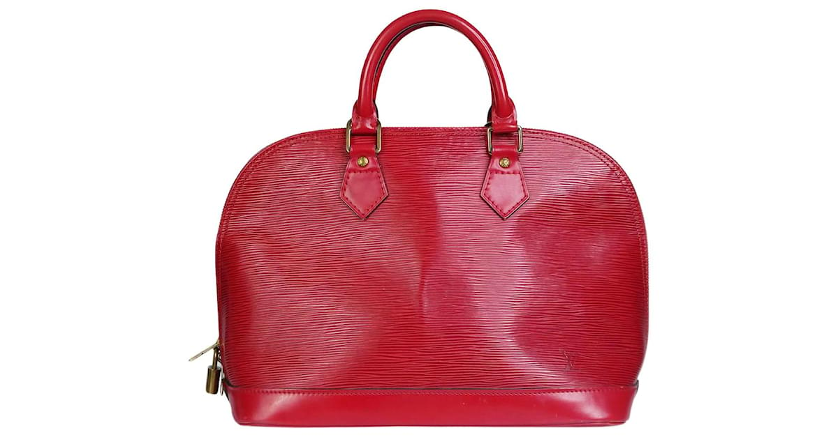 Louis Vuitton Red Alma Epi vintage 1998 bag Leather ref.986477 - Joli Closet