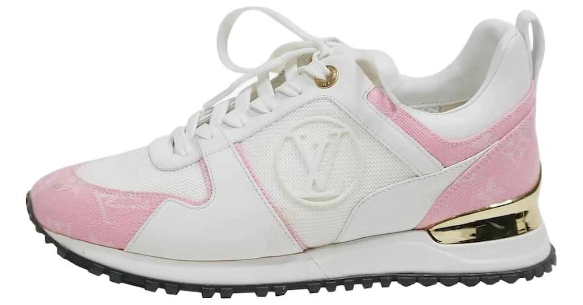 Louis Vuitton Pink leather and mesh monogram trainers - size EU 37
