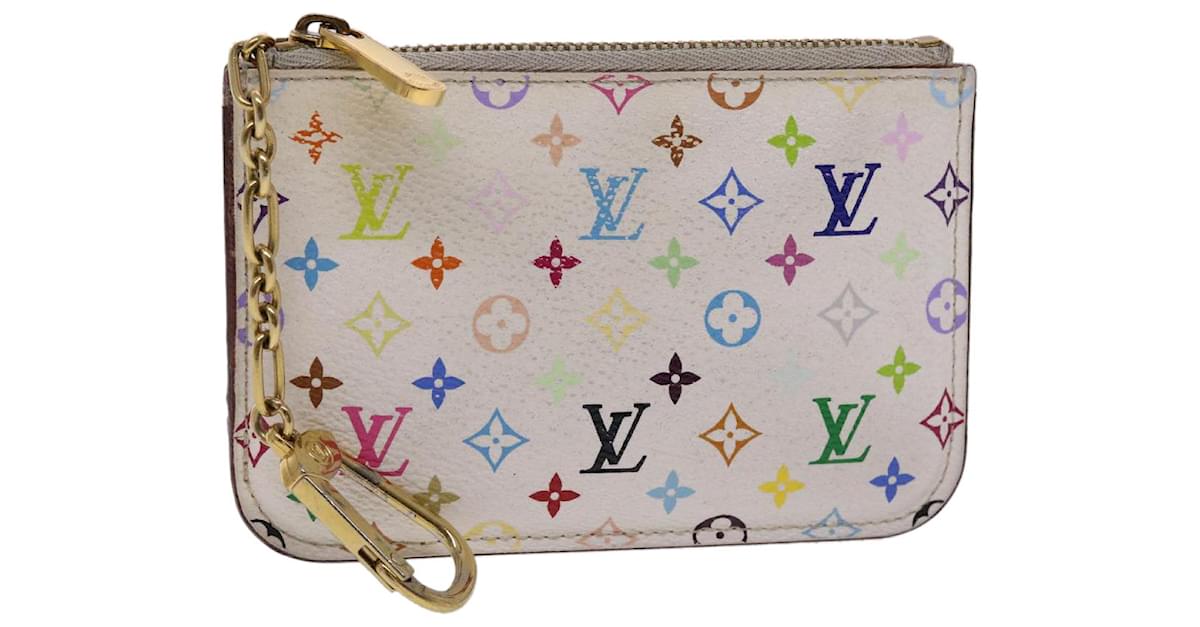 Louis Vuitton Monogram Multicolor Zippy Coin Purse Wallet White Litchi
