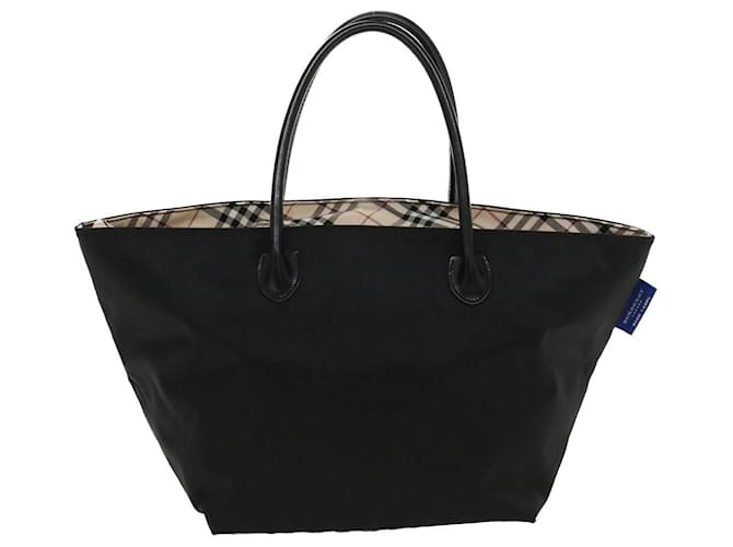 BURBERRY Nova Check Blue Label Tote Bag Nylon Black Auth bs6673