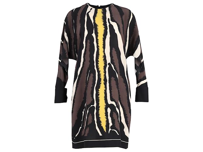 Fendi Animal Print Batwing Sleeve Dress in Brown Silk ref.JC990003 (Sold) -  Joli Closet