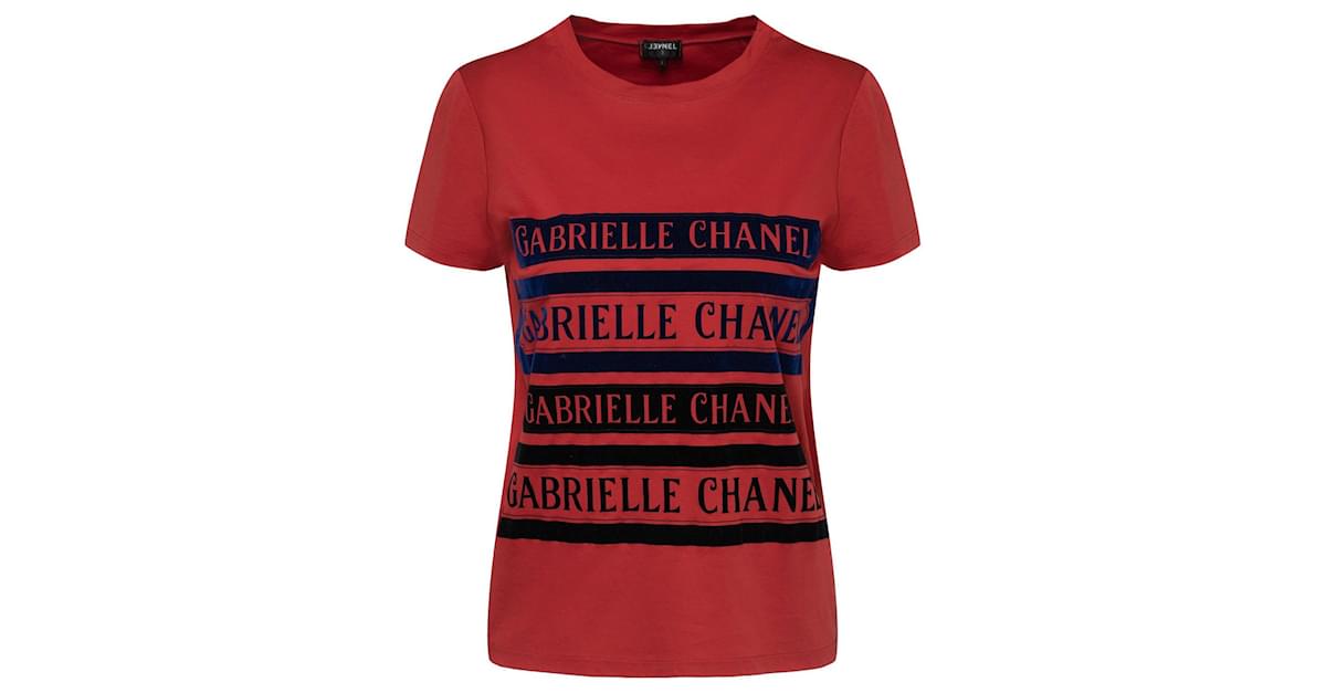 Chanel Coco Gabrielle T-Shirt Red Cotton ref.991038