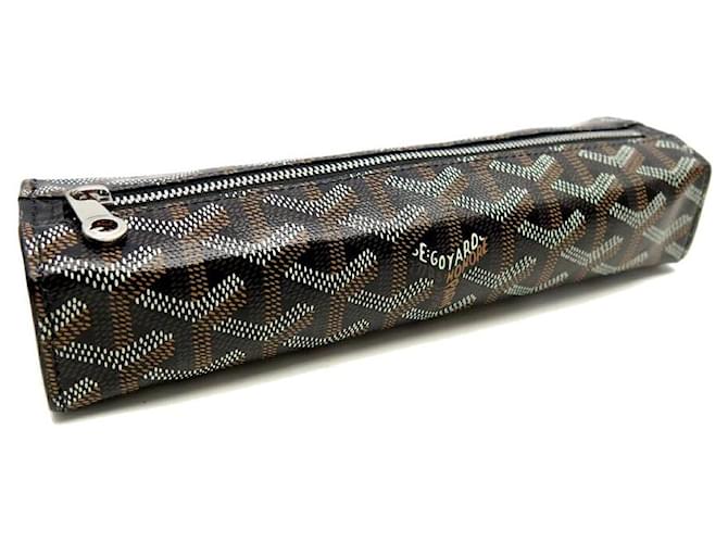NEW GOYARD PENCIL CASE IN GOYARDINE CANVAS PENCIL CASE Black Cloth