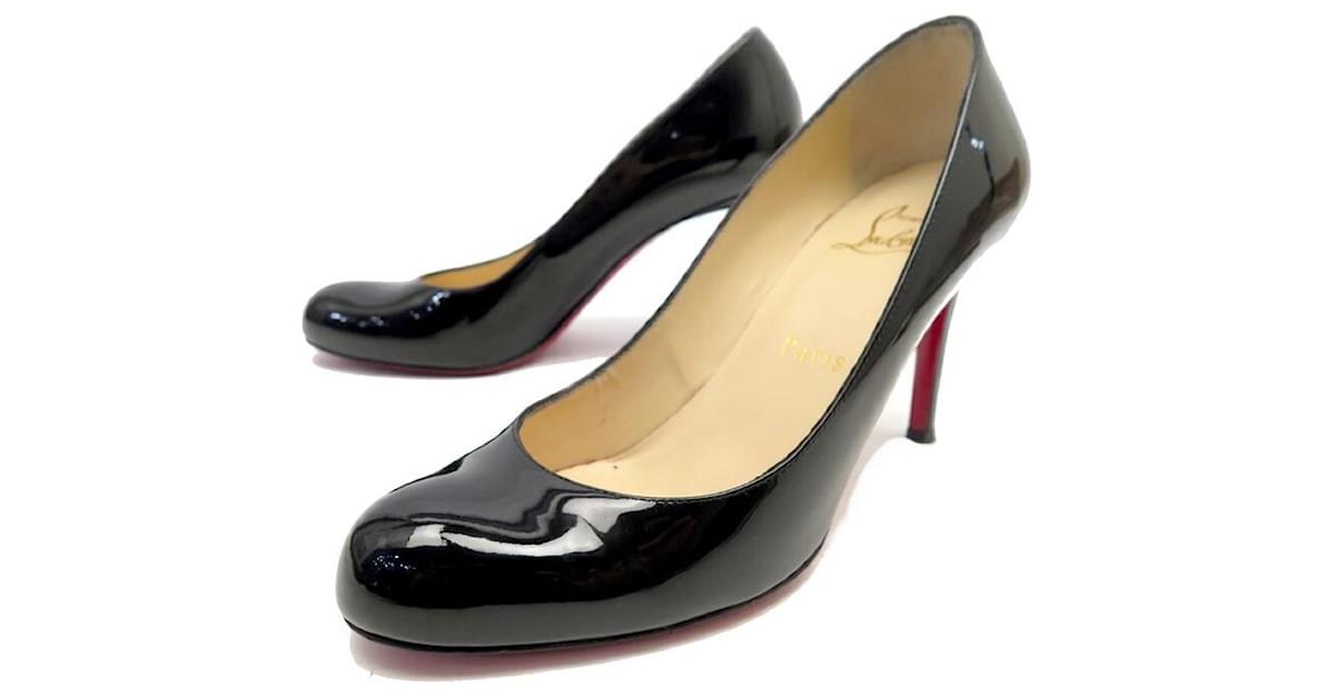 CHRISTIAN LOUBOUTIN SIMPLE PUMP SHOES 85 35.5 PATENT LEATHER PUMP