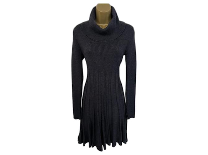 emma knit dress The Emma Infinity Dress in Cotton Ribbed Knit Retro Blue / L