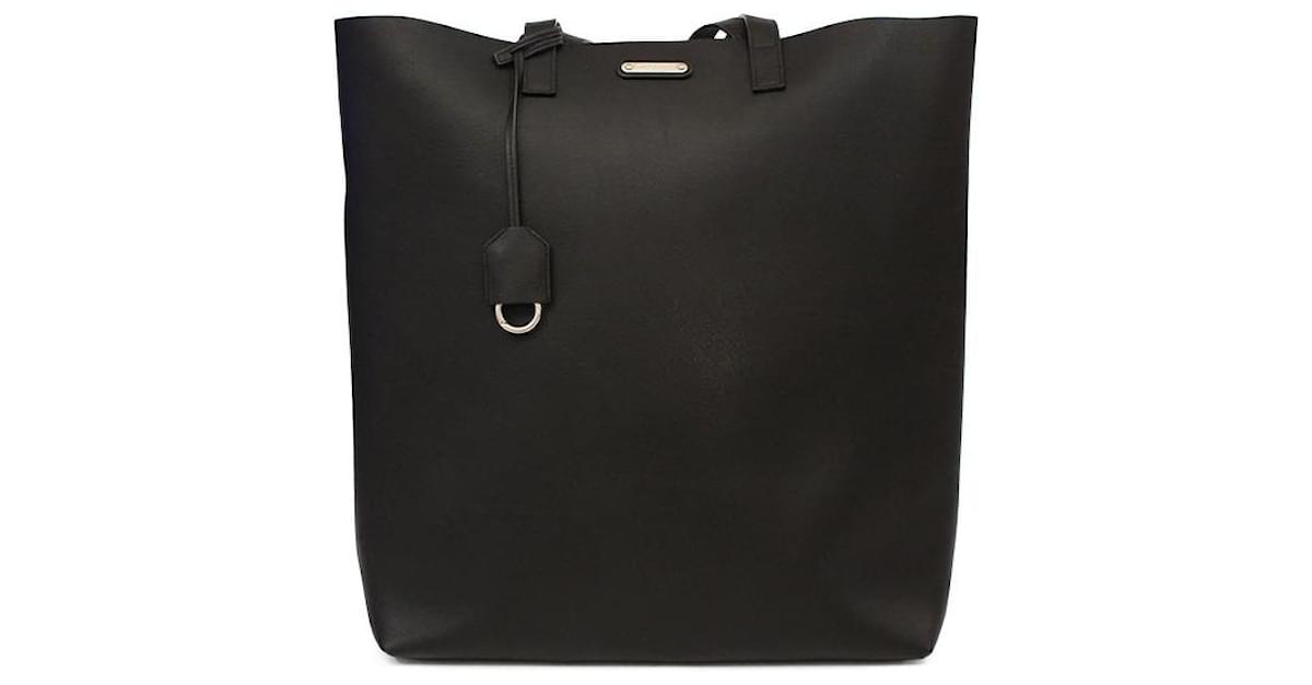 Bold Leather Tote Bag in Black - Saint Laurent