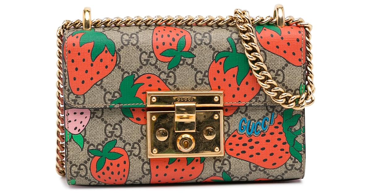 Gucci Padlock Gg Strawberry Small Shoulder Bag