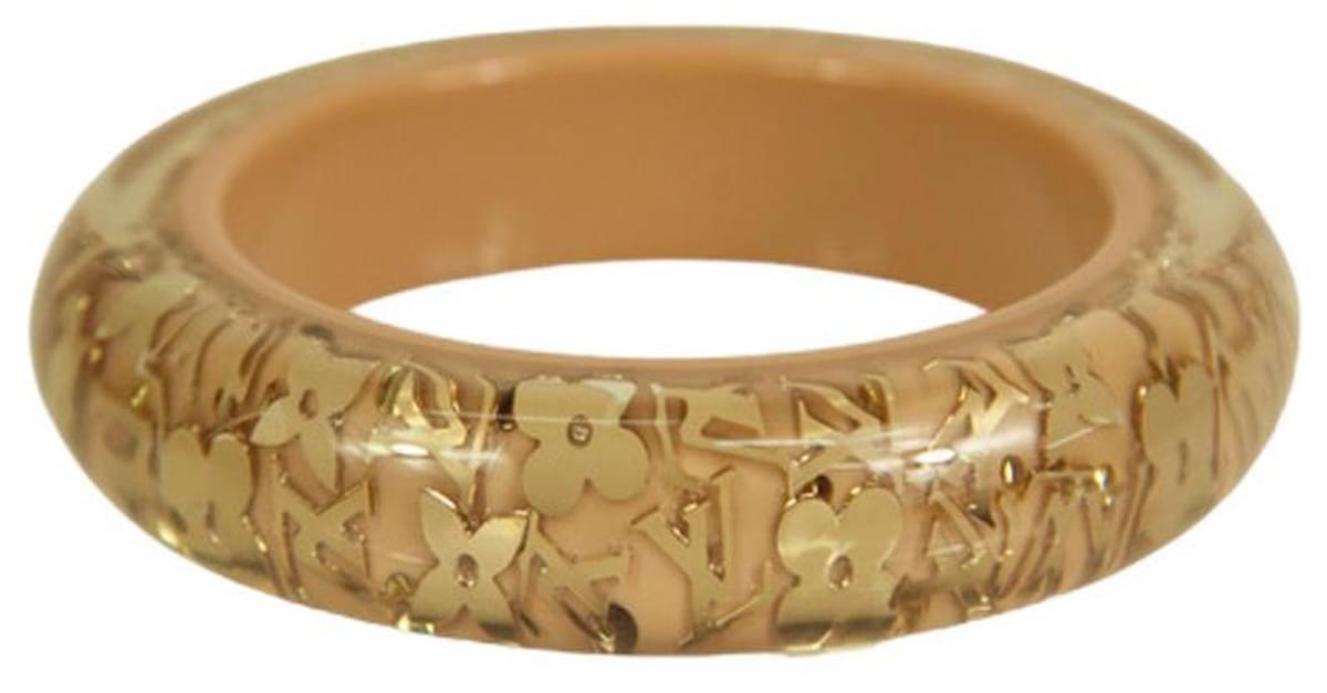 Louis Vuitton Transparent/Gold Inclusion Bangle Bracelet Pink at