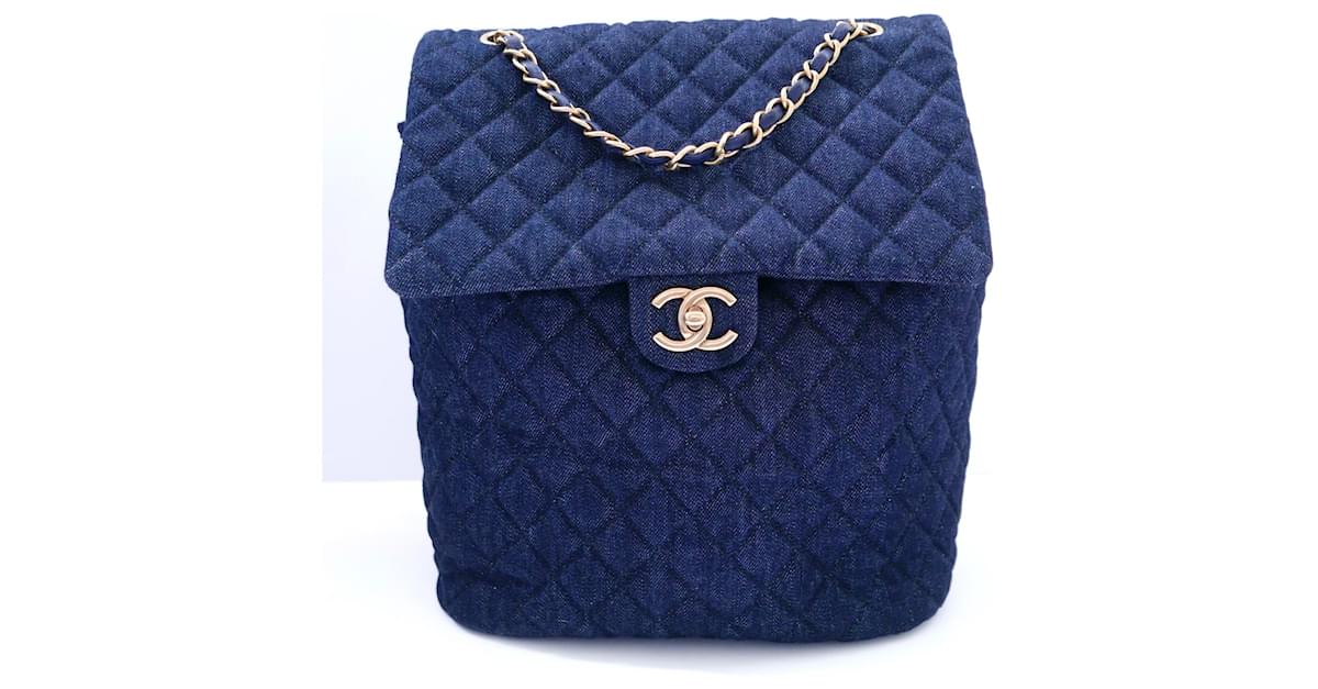 Chanel Urban Spirit Backpack Dark Blue Denim ref.995115