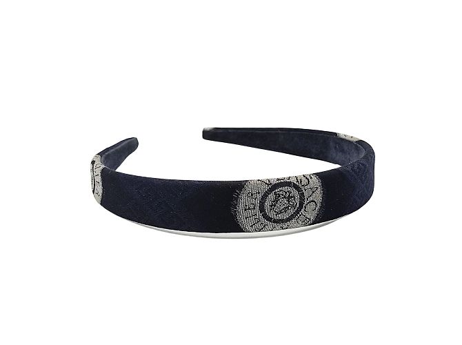 Authentic Versace Blue Gold Silk Headband Versace Gianni Versace vintage headband in blue silk and  main image 4