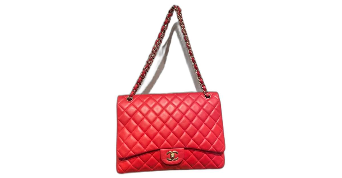 Timeless Chanel Maxi Jumbo Red Leather ref.996611 - Joli Closet