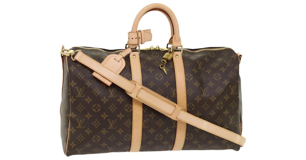 Handbags Louis Vuitton Louis Vuitton Damier Carbon Keepall Bandouliere 45 Boston Bag Black Auth 46967a