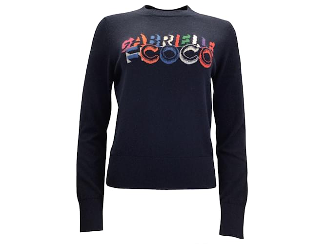 Chanel Navy Blue Multi Gabrielle Coco Long Sleeved Crewneck - Main Image