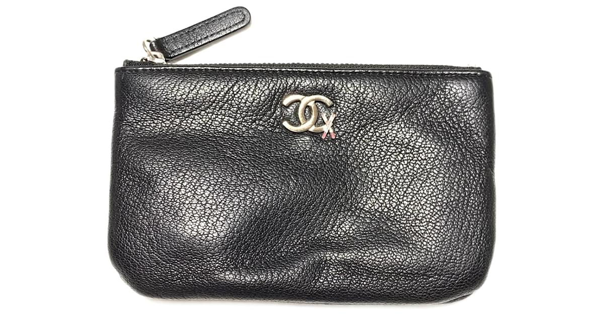 Brand new CHANEL Coco Mark Zip Coin Purse Mini wallet Pink Silver Leather,  in 2023