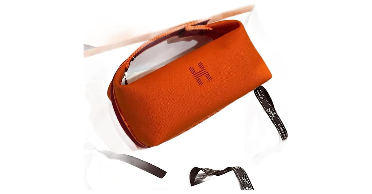 Bride à brac clutch bag Hermès Orange in Cotton - 35449955