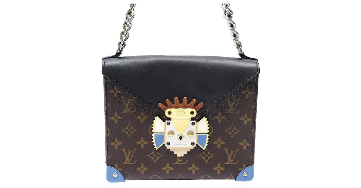 Limited Ed. Louis Vuitton Tribal Mask Monogram Blue Wallet On Chain