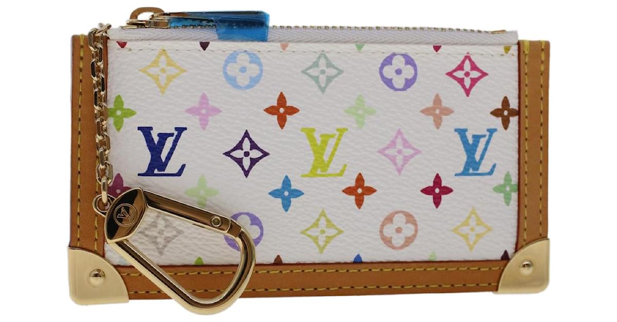 Louis Vuitton Monogram Multicolor Key Pouch - White Keychains