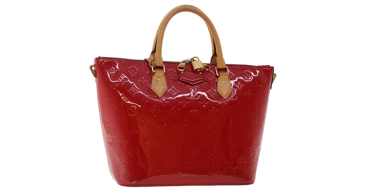 Louis Vuitton Montebello Red Patent Leather Handbag (Pre-Owned)