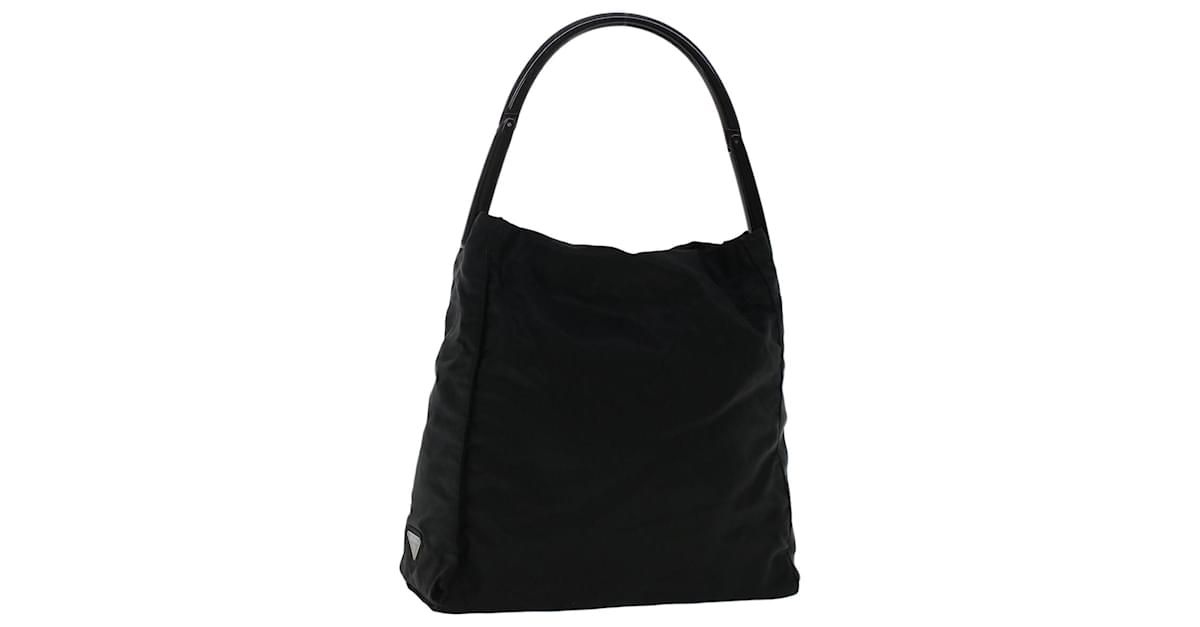 PRADA Shoulder Bag Nylon Yellow Auth bs4580