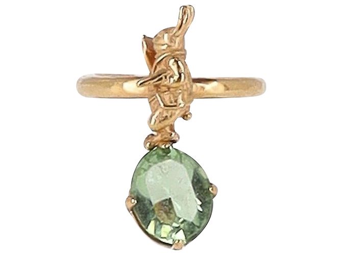 Dior Dream Rabbit Crystal Ring in Gold Metal (Sold) - Joli Closet